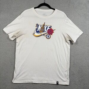 Nike Chelsea FC Football Club Big Ben Rose Graphic T Shirt Mens Large White
